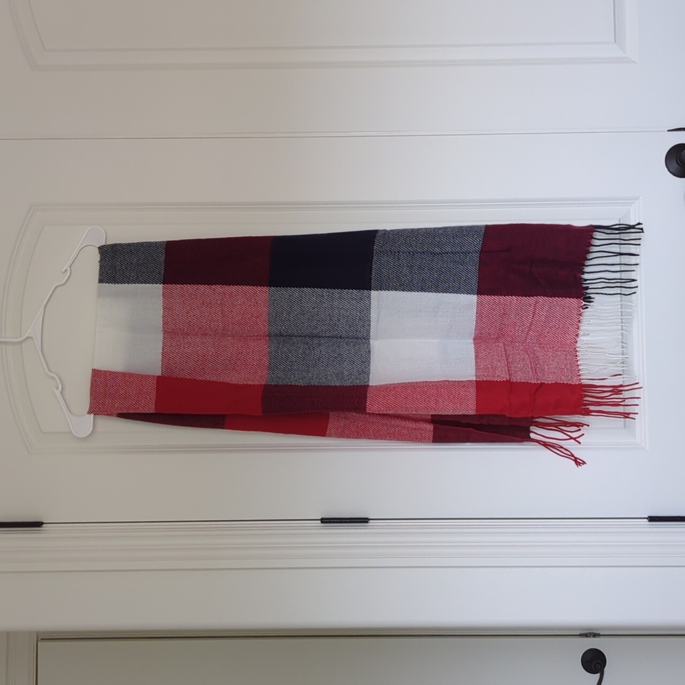 Large Red plaid scarf